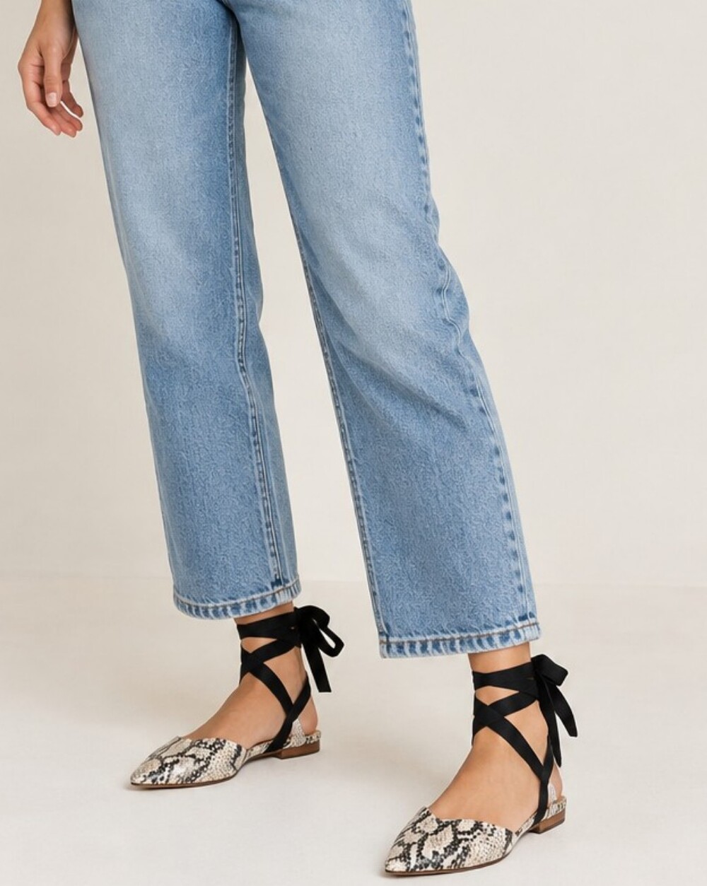 Schutz Barbrah Flats In Snakeskin Print